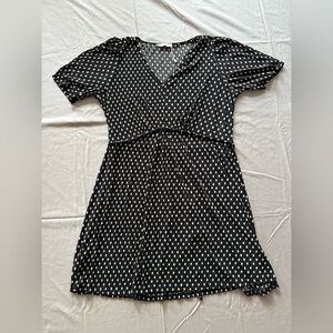 MNG Mango Black White Polka Dot Dress US 18 | Short Sleeve Classic Fit
